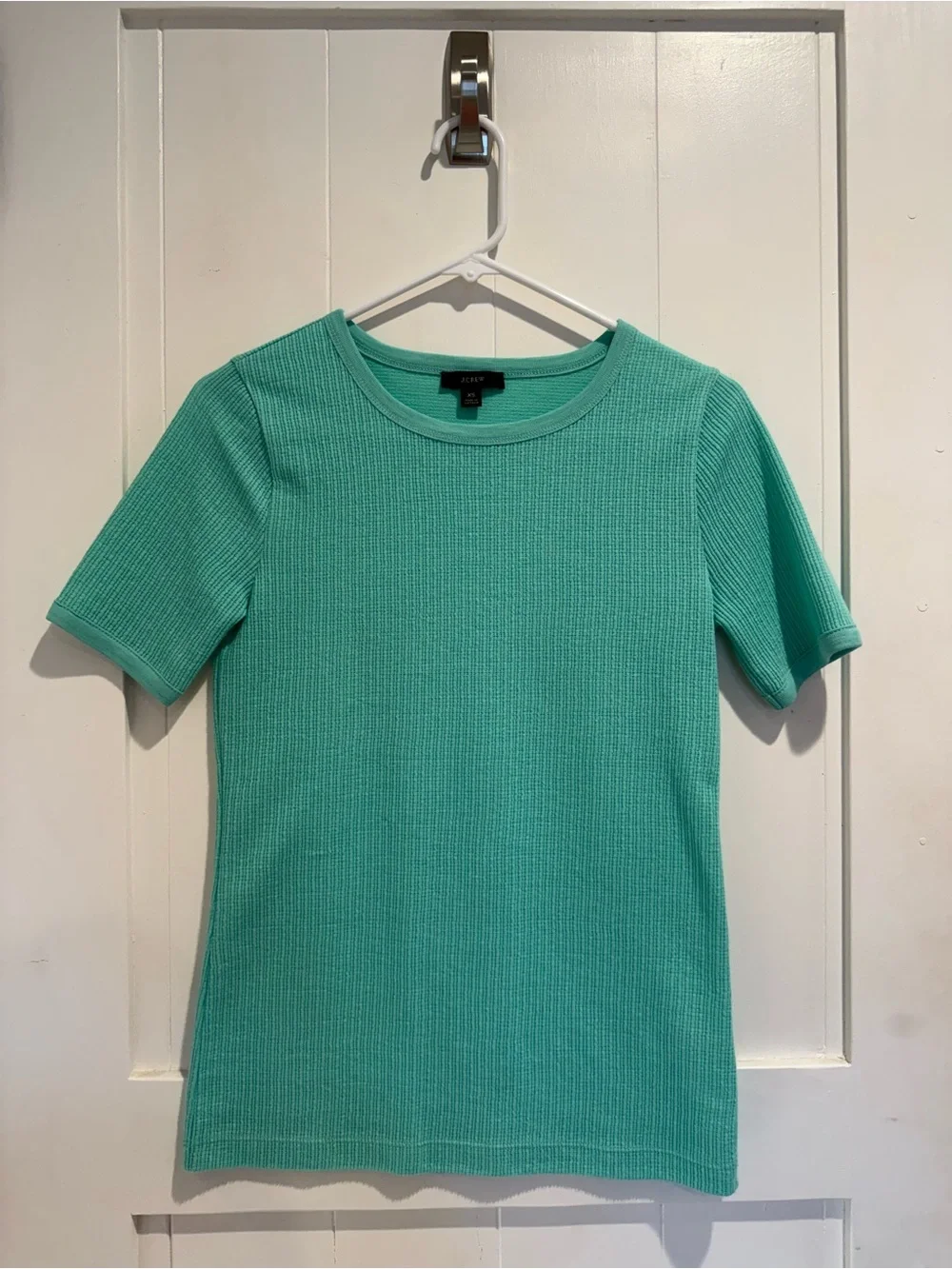 J. Crew Turquoise Ribbed Short Sleeve Tee